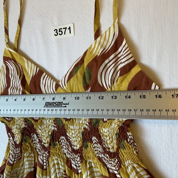 Speed Control Women Dress M Yellow Geometric Sundress Sleeveless Knee Length - Picture 4 of 10